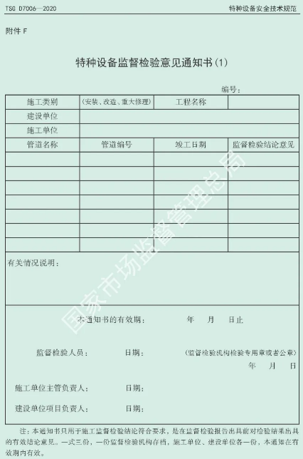 壓縮機行業標準能效：最新TSG D7006-2020《壓力管道監督檢驗規則》發布